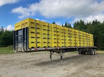 Blueberry bins on flatbed